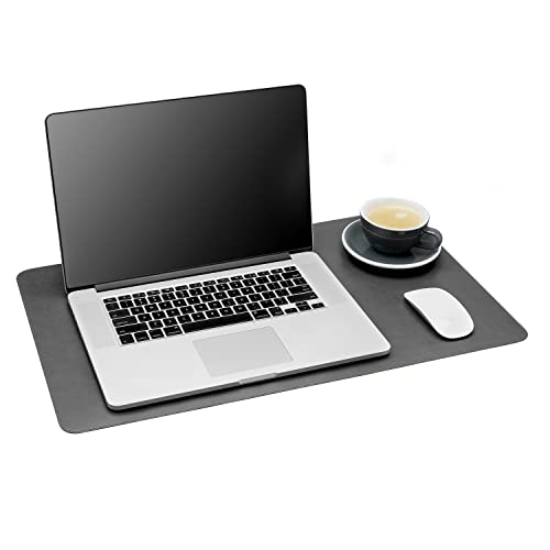 Gallaway Leather Desk Mat,Desk Writing Pad - Office Desk Pad, Medium 24" x 14" Gray, Desk Mats on Top of Desks, Gift Ready Elegant Computer Desk Mat Desk Cover Desk Pad Protector PU Leather