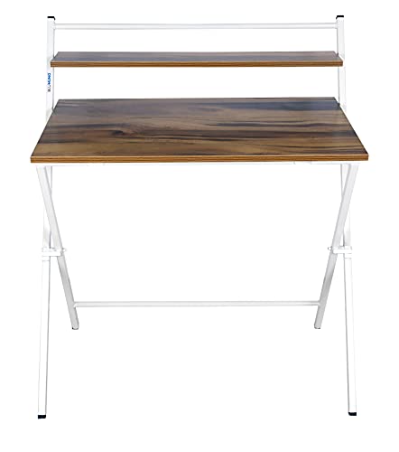 Image of BLUMUNO X-Plus Office Table for Sturdy Work Table for Home, Study, Office & Work from Home Setup I Foldable /No Assembly Required I Multipurpose Table (Posh Wooden Finish)