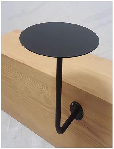 Mesa de centro montada en la pared, moderna mesa redonda de pub con parte superior de acero inoxidable, mesa pequeña de estilo industrial para bistró y café