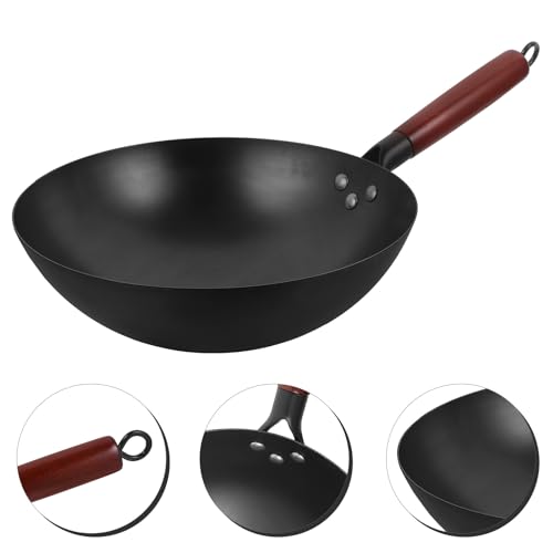 Wok de hierro con mango de madera 30 pulgadas miniatura 6