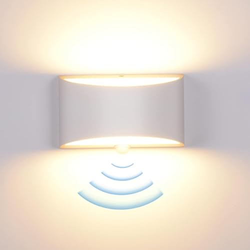 SERDEN LED Motion Sensor Light Indoor Wall Sconce, Motion Sensor Wall Light Indoor Sconce Wall Aluminum Modern Wall Sconce for Living Room Hallway Stair 7W Warm White 3000K