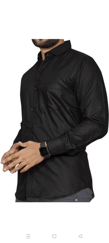 Image of Mens Solid Slim Fit Shirt | Formal Shirts | Men Office Wear | Formal Shirts for Men Office Wear Branded 102-Plain Shirt