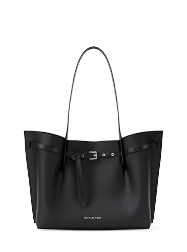 Michael Kors Women's Emilia Large Tote, Black/Pebbled Leather, One Size