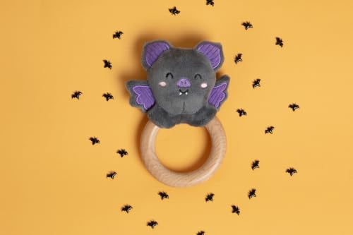 Image of Pearhead Halloween Bat Wooden Baby Teether