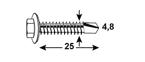 CONNEX KL4050114 Drilling scr. cs Head galv. 4,8x25, Silver/Metallic, 4,8 x 25 mm - Image 2