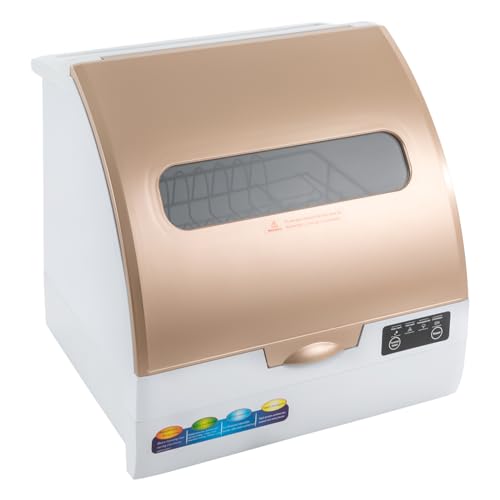 Mini Dishwasher Countertop,Compact Tableware Washing Machine,Portable 360° Spray Dishwasher for Home,Apartments& RVs,Snack,Bars,Dorms,Kitchens, 167? High-Temperature Wash,Cups,Spoons