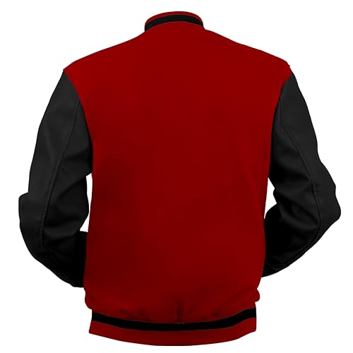 Image of Baseball Wool Letterman Varsity Faux Leather Sleeve For Men | Wool Varsity Bomber Jacket