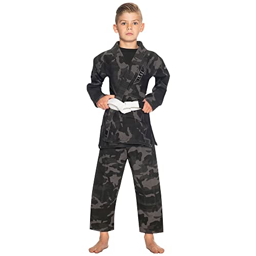 Elite Sports IBJJF Ultra Light BJJ Brazilian Jiu Jitsu Gi for Kids with Preshrunk Fabric and Free Belt