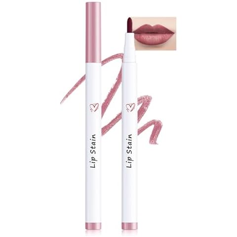 Lip Liner Stain Marker Pen-1Pcs Rose Liquid Lip Tint Lipgloss, Longlasting Waterproof Quick Dry Lipstick Lipcolor, Precise Chisel Tip Smooth Lip Gloss Pen, Christmas Makeup Gift for Women Girl-03 Cover