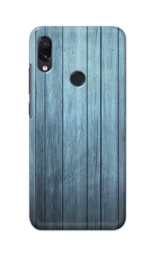 Image of Printed Hard Back Cover Case for Mi Redmi Note 7 | Mi Redmi Note 7 Pro | Mi Redmi Note 7S Back Cover (Wooden Blue) -702