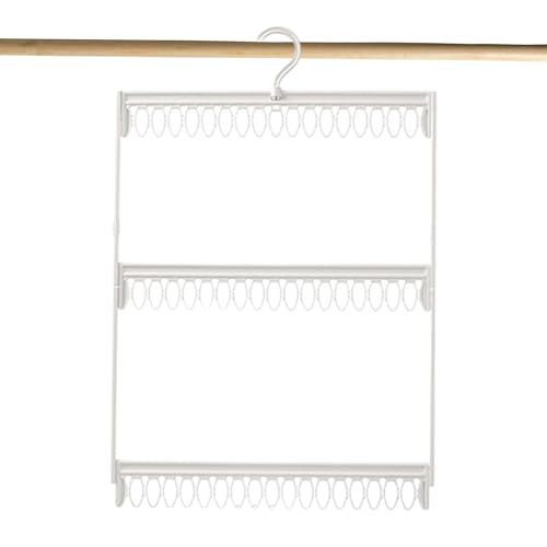 GjnjfdF Clips de calcetines para ropa | Soporte de almacenamiento para calcetines de 54 clips, percha para ropa - percha de ropa de 3 capas, clip cortavientos para ropa interior