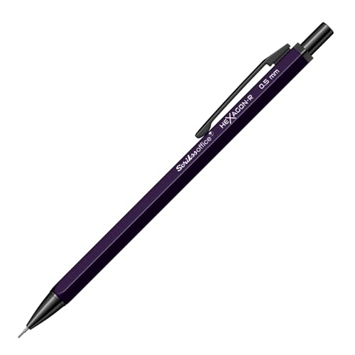 Image of Scrikss 0.5 mm Cute Aesthetic Mechanical Clutch Lead Pen Pencil | for Drafting Sketching Drawing | Dark Purple Penpencil | Hexagon-R