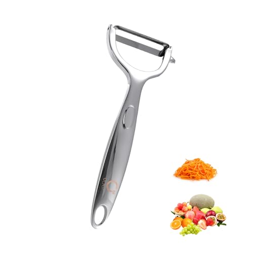 O OLAX Il Pelaverdure è Realizzato Inlega di Zinco, Pelapatate Professionale, Pela Patate E Verdure, Leghe di Alluminio e Impugnatura Ergonomica Antiscivolo Per Frutta, Verdura, Carote