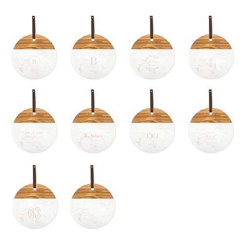 Tabla de cortar redonda de mármol y madera WEDDINGSTAR miniatura 4