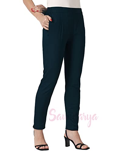 Image of Saundarya Women's Regular Fit Stretchable Cotton Trousers Pants
