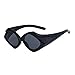 Haklxyg Sunglassesfashion Sunglasses Trendy Personalized Outdoor Street Sunglasses Color Sunglasses Polygonal Sunglasses-Red