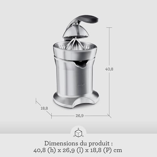 Sage The Citrus Press Pro, Presse-Agrumes Électrique, Aluminium Brossé – vue 6