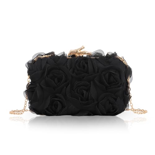 Lanpet Women Clutches Purse Lace Formal Flower Evening Handbag Chain