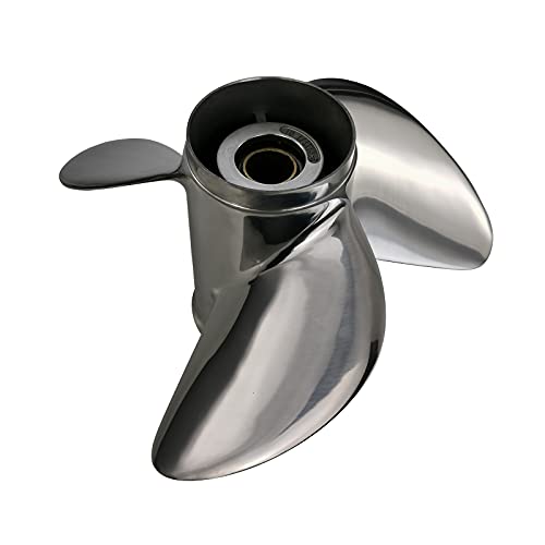Flish Stainless Steel Outboard Propeller 11 1/8 X 13 Oem Fit Yamaha Engines 25-60 Hp 3 Blade Ref No.69W-45945-00-El, 13 Spline Tooth Rh #TOP1