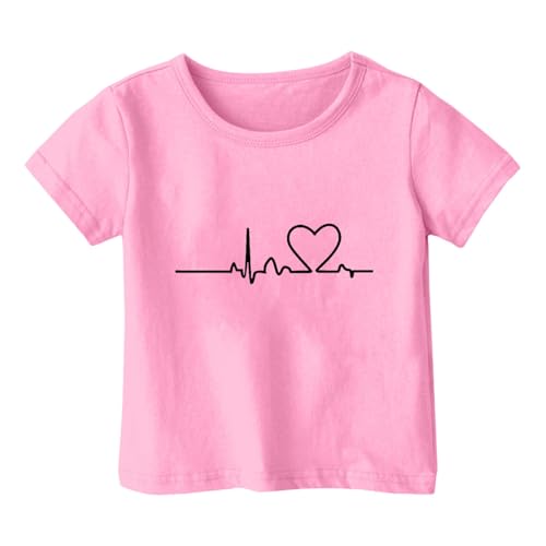 Kids Boys Girls Graphic Shirt Cute Heart Print Basic Tops Child Short Sleeve Crew Neck Tee Summer Casual Clothes2