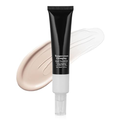 Base de maquillaje que cambia de color, corrector de maquillaje de 40 ml, con acabado natural, adecuado para bodas, hogar, exteriores, viajes, oficina, mujeres, niñas, principiantes, todos