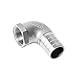 304 Stainless Steel 90 Degree Elbow, FIPT Barbed Reducing Adapter 1/2