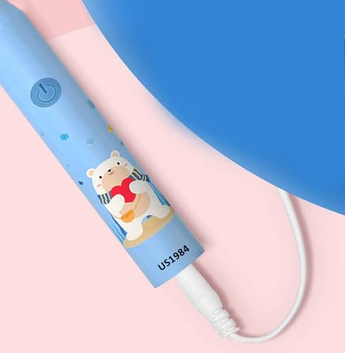 Sonic Electric Toothbrush for Kids with 5 Modes, 3 Brush Heads & Rechargeable Battery, Ultra Soft Nylon Bristles, IPX7 Waterproof, Electric Power Tooth brush (Blue)