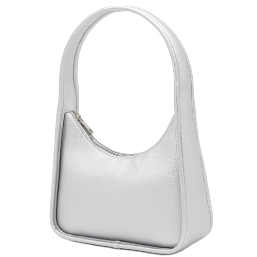 Image of FashionPuzzle Small Minimalist Shoulder Bag for Women, Faux Leather Underarm Purse, Chic Top Handle Handbag for Everyday