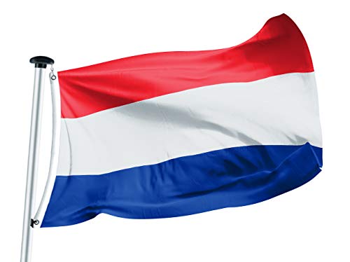 FLAGLY Bandiera Paesi Bassi 100x150 cm con occhielli – tessuto di alta qualità 160 g/m², robusta e resistente alle intemperie, bandiera olandese per uso esterno