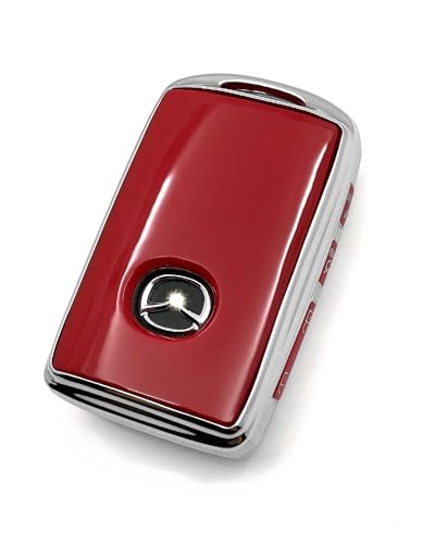 HAOYOUMEI Advanced soft TPU Key Cover is compatible with Mazda 3 Hatchback CX-5 CX-9 2020-2024 Mazda 3 6 CX-30 CX-50 CX-70 CX-90 Key (Red Key Case)