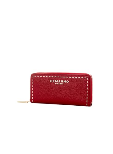 Grand portefeuille zippé ERMANNO FIRENZE Amy Red rouge tout-en-un
