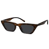 Fozono Narrow Square Cat Eye Sunglasses for Women | Retro Vintage-Chic UV400 Protection Driving shades, Petite-Friendly for Beach, Vacations & Daily Wear