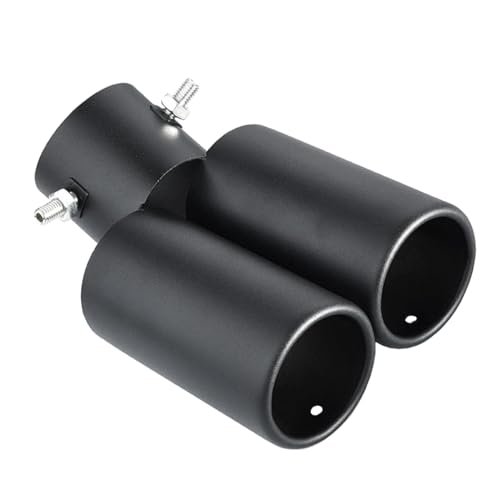 MOCNT Tubo de Escape del Coche Acero Inoxidable Tubo de Punta de Silenciador Tubo de Cola de Coche Modificado Tubo de Extremo de Escape Trasero Salida Doble Curva Negro