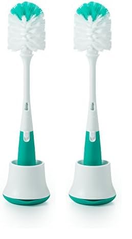 Image of OXO Tot Bottle Brush with Nipple Cleaner and Stand - Teal, 1 Count (Pack of 2)