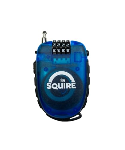 Squire Locks Retrac Max Multi-Use Retractable Cable Lock – 4-Wheel Combination with 900 mm Cable – Lightweight, Multi-Use Retractable Cable Lock for Bikes, Helmets, Skis, Snowboards, Luggage