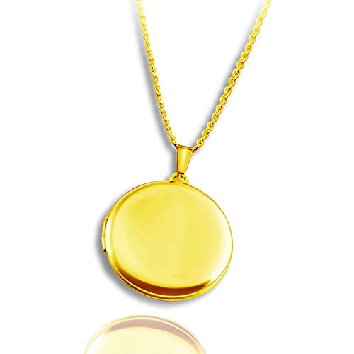 PHOCKSIN Gold Plated Locket Necklace That Hold Pictures Gifts for Men Photo Lockets Memory