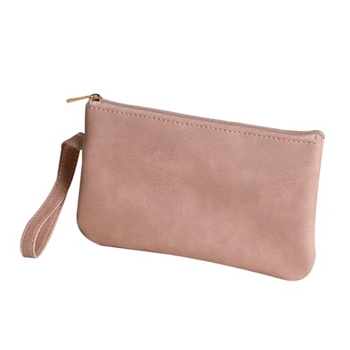 Okaywork Bolso Retro de Cuero para teléfono móvil,Neceser Mujer, Viaje,pequeño Bolso de Almacenamiento multifunción para Mujer,particiones múltiples,Neceser Personalizado de Maquillaje,(Rosa)