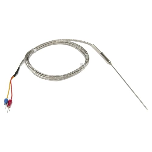 Sensor de temperatura termopar tipo K/J con sonda metálica de 100mm y cable de 1,5m 5