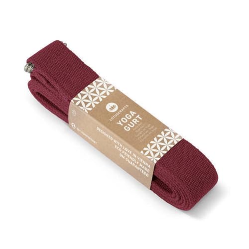 Lotuscrafts yogabälte - 100% bomull (KBA) - för bättre stretching - för nybörjare och avancerade användare - yogabälte med metallfäste [250 x...