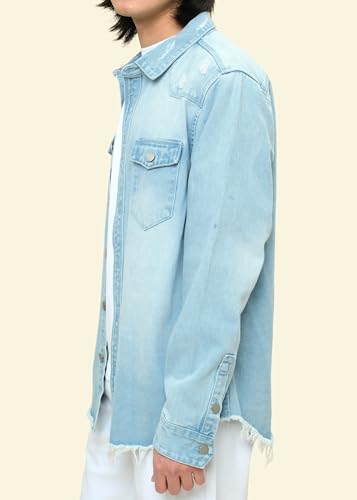Image of VICTORIOUS Men's Distressed Denim Jacket