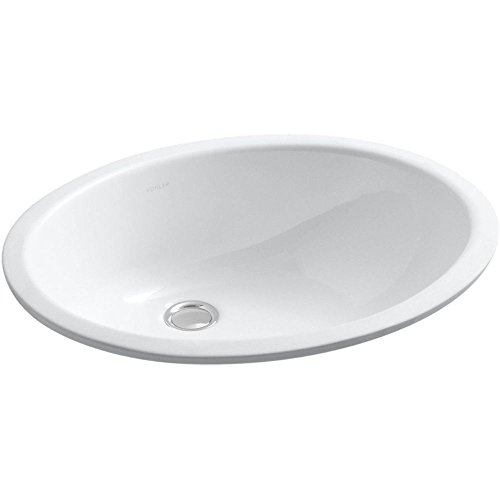 Caxton Oval 17" x 14" Undermount bathroom sink, White by Kohler - Image 4