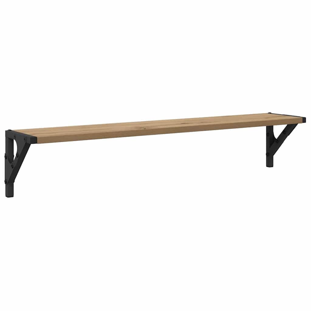 Wandregal Set Artisan Eiche 80x15x15,5 cm, schwebendes Regal mit Metallrahmen, Modernes Holzwerkstoff Design für Schlafzimmer Büro Küche als Bücherregal Gewürzregal Dekoboard