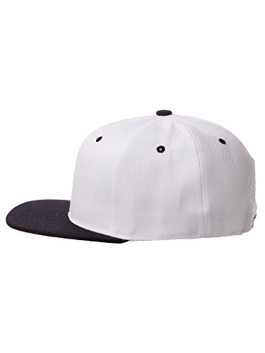 Image of I&W Hatgear Classic Snapback Hat Custom A to Z Initial Raised Letters, Black Cap White Black