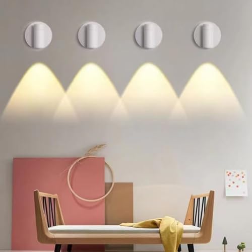 Image of Neioaas Spotlights Indoor -Rechargeable Plant Spotlight,White | 360 Rotate LED Uplighting,3 Dimmable Adjustable Wall Mount Ceiling Spotlight for Artwork Painting Tree Plant Wall Light