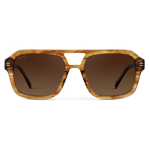 WearMe Pro - Retro-Inspired Square Double Bridge Aviator Women's Sunglasses, Oversized Frame with Polarized UV Protection2