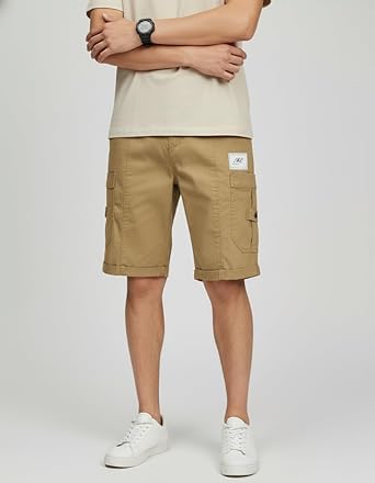 Image of Men Cargo Shorts with Drawstring Waist, Side Flap Pockets, Knee Length, Casual Style, Men Shorts || Cotton Short for Men || with Pocket Style