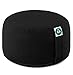 Present Mind Cojines Redondos de Yoga Extra Altos (20 cm) - Negro - Zafu de Yoga – Cojín de Suelo Alto para Yoga y Meditación – Yoga Accesorios Hechos en la UE – Funda Lavable - 100% Natural
