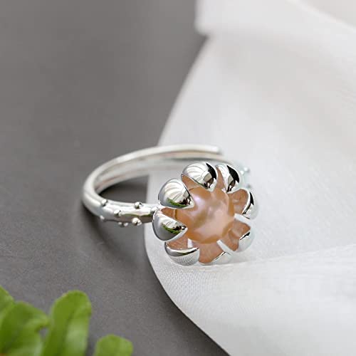 Bague réglable perle d'eau douce naturelle à porter au quotidien ou en soirée