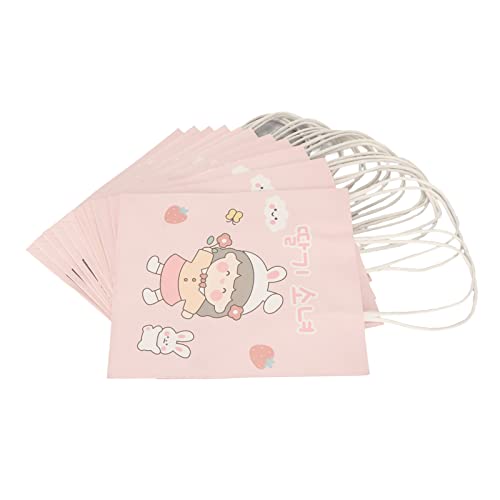 ANKROYU 漫画ギフトバッグ 再利用可能 ミニギフトバッグ ハンドル付き 大容量 小さくてかわいいギフトバッグ 女性用 誕生日 クリスマス ホワイトクラフト紙 18x8x21cm 12個 (タイプ1)