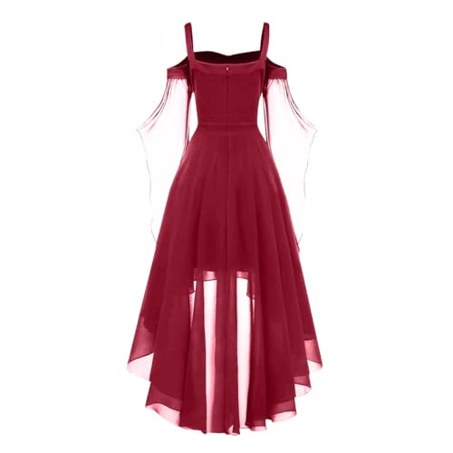 OIOLOYJM Witch Costume Women Sexy Plus Size Renaissance Vampire Gothic Corset Womens Halloween Costumes Woman 2025 Clothes Dresses Deep Red XL